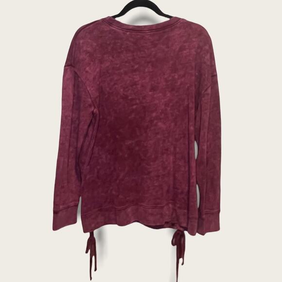 Madden NYC Stone Wash Lace Up Sweater size L - Picture 2 of 9